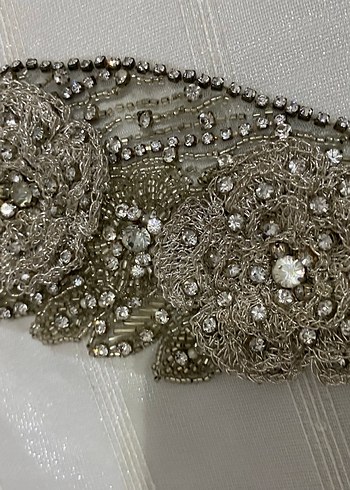Gri Payetli Bohem Saç Aksesuarı veya elbise süsü - Görsel 2