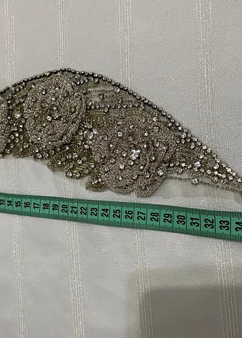 Gri Payetli Bohem Saç Aksesuarı veya elbise süsü - Görsel 3