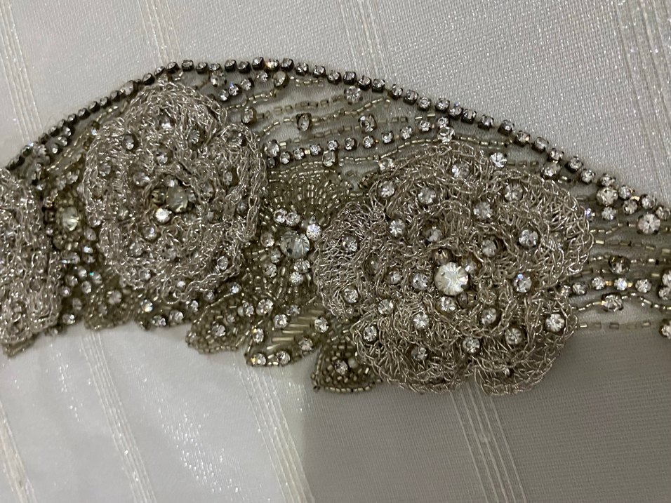 Gri Payetli Bohem Saç Aksesuarı veya elbise süsü - Görsel 2