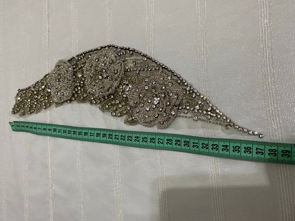 Gri Payetli Bohem Saç Aksesuarı veya elbise süsü - Görsel 3