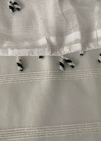 Tığ işi boncuk oyalı baş örtüsü - Görsel 2