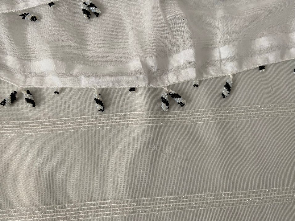 Tığ işi boncuk oyalı baş örtüsü - Görsel 2