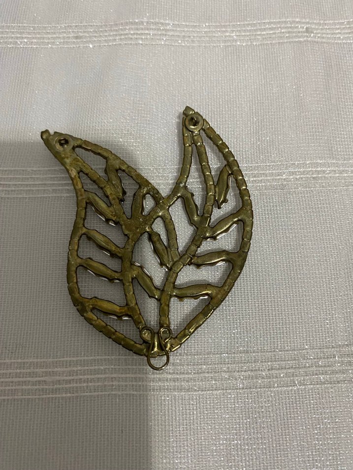 Payetli Vintage Yaprak Saç Aksesuarı veya kolye ucu olur - Görsel 3