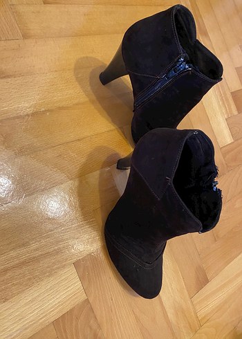 37 Beden Kahverengi Süet Yüksek Topuklu Goth Botlar