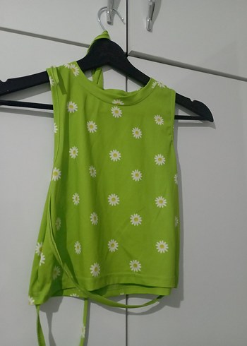 Pastel Yeşil Askısız Çiçekli Üst - Görsel 2