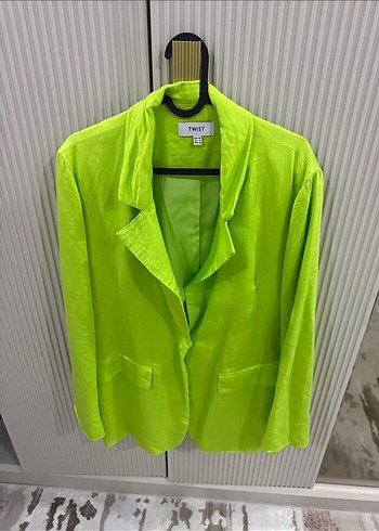 Twist Twist Yeşil Keten Kadın Blazer