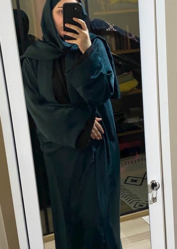 Uzun Siyah Kadın Rahat Kesim abaya+şal - Görsel 5