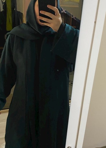 Uzun Siyah Kadın Rahat Kesim abaya+şal - Görsel 2