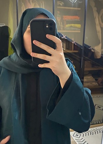 Uzun Siyah Kadın Rahat Kesim abaya+şal - Görsel 15