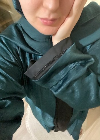 Uzun Siyah Kadın Rahat Kesim abaya+şal - Görsel 13