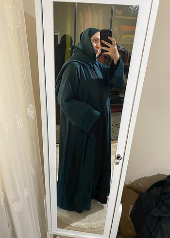 Uzun Siyah Kadın Rahat Kesim abaya+şal - Görsel 18