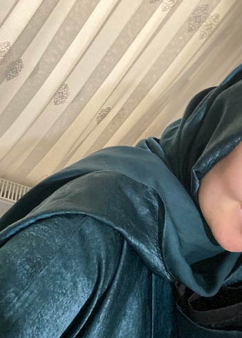 Uzun Siyah Kadın Rahat Kesim abaya+şal - Görsel 12