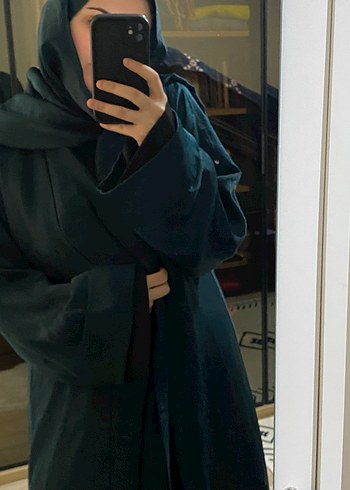 Uzun Siyah Kadın Rahat Kesim abaya+şal - Görsel 9