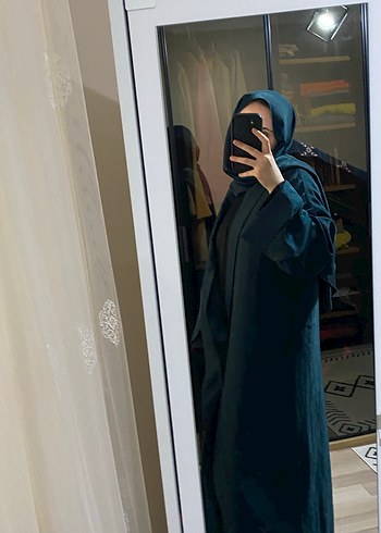 Uzun Siyah Kadın Rahat Kesim abaya+şal - Görsel 16