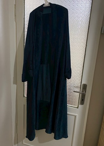 Uzun Yeşil Salaş Kadın abaya - Görsel 13