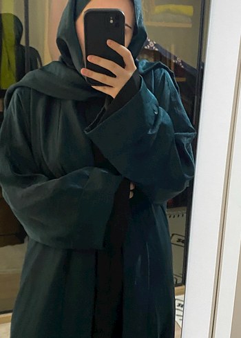 Uzun Yeşil Salaş Kadın abaya - Görsel 6