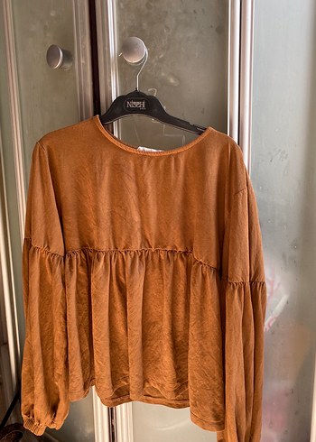 Kahverengi Kadın Süet Salaş Bluz - Görsel 3