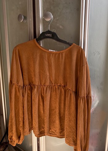 Kahverengi Kadın Süet Salaş Bluz - Görsel 2