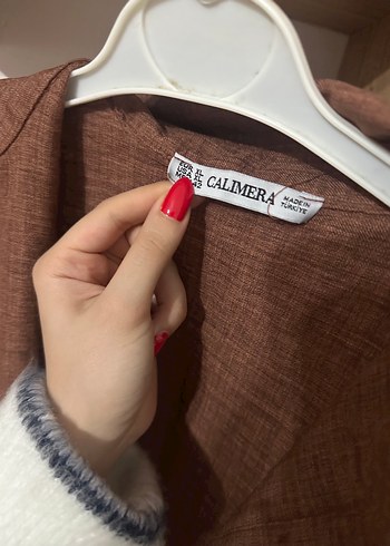 Düğmeli Kahverengi Keten Gömlek - Görsel 3