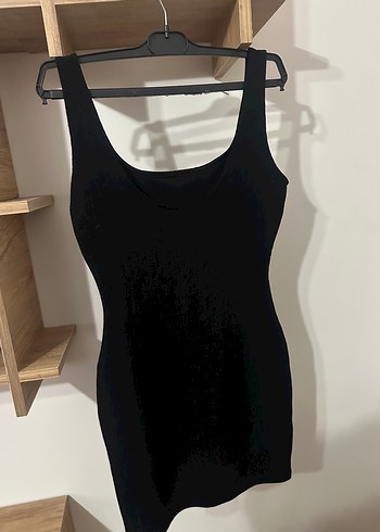 Siyah Mini V Yaka Kadın Elbise - Görsel 3