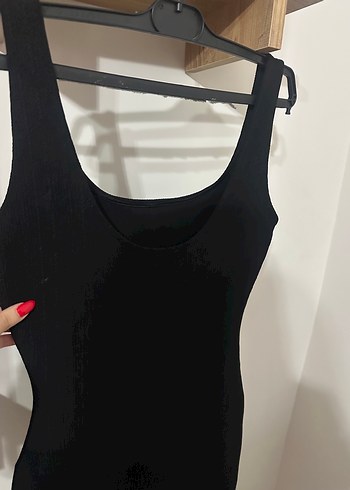 Siyah Mini V Yaka Kadın Elbise - Görsel 4