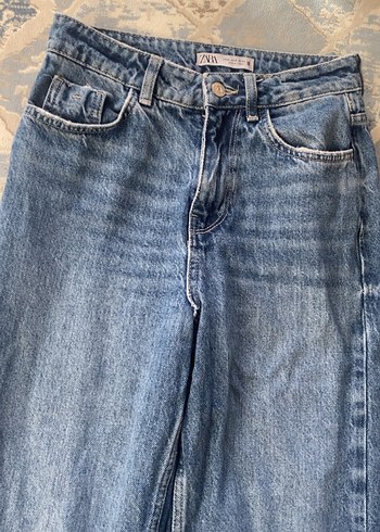 Gri Mavi Rahat Kesim Midi Kadın Kot Pantolon - Görsel 2