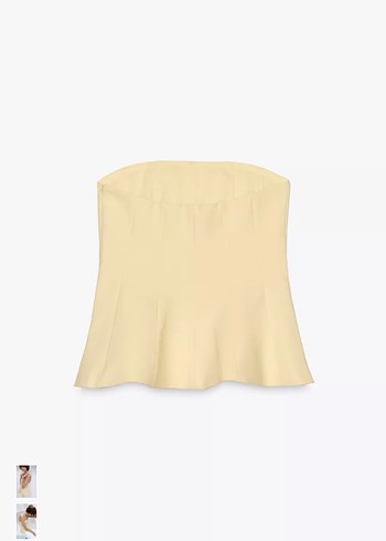 Bej Straplez Mini Elbise - Görsel 2