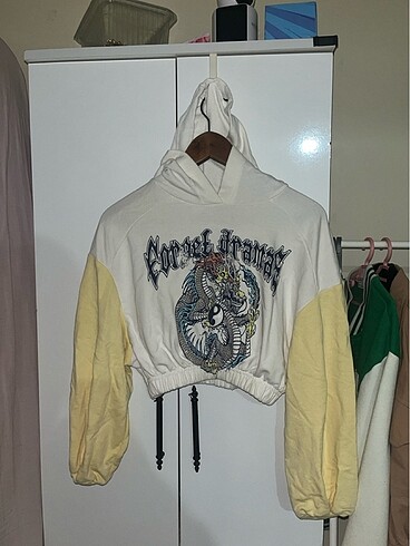 beyaz kapşonlu sweatshirt