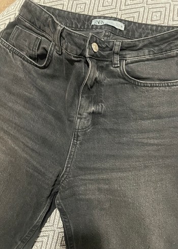 Düğmeli Siyah Kadın Denim Pantolon