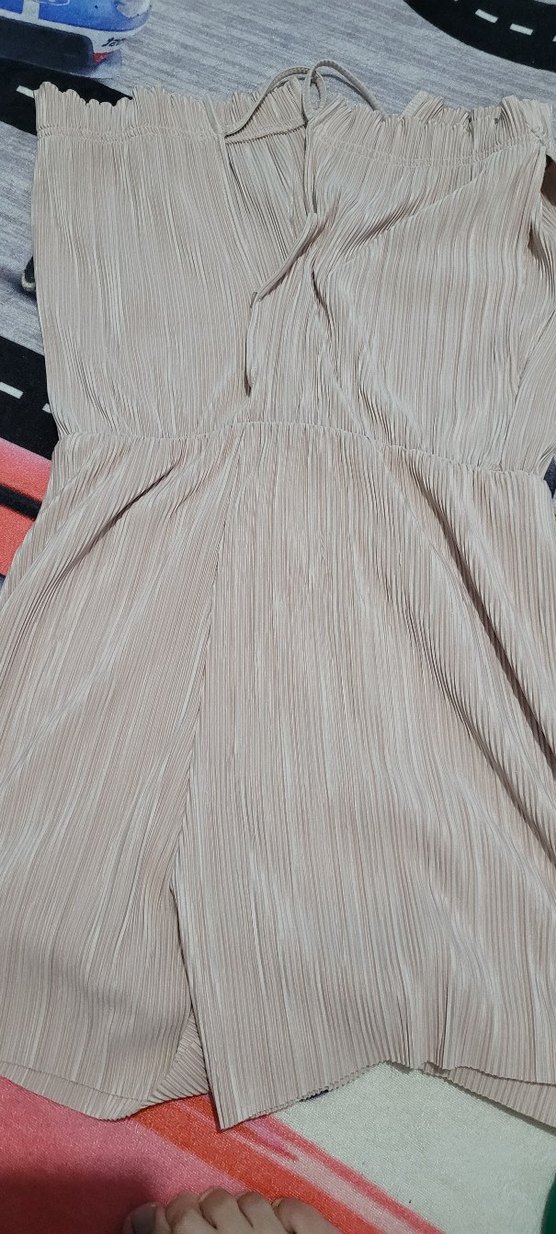 Gri Bej Pilili Kadın Midi Tulum - Görsel 2