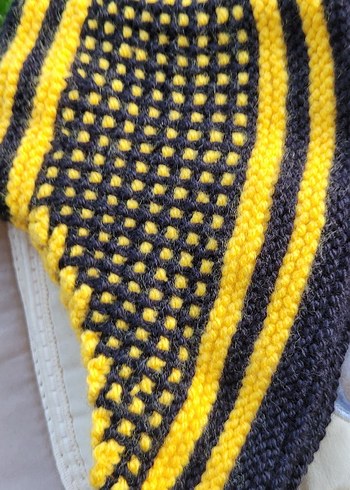 Sarı-Siyah Örgü kadın patik örme 36-37-38 ayaklara uygun - Görsel 5