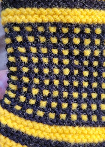 Sarı-Siyah Örgü kadın patik örme 36-37-38 ayaklara uygun - Görsel 4