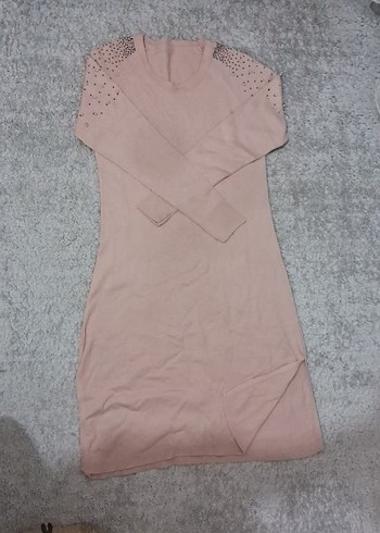 Uzun Kollu Pudra Triko Kadın Tunik - Görsel 5