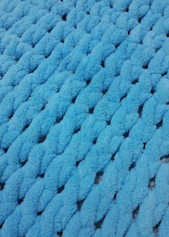 Mavi Örgü Çocuk Battaniyesi 140×125 - Görsel 3