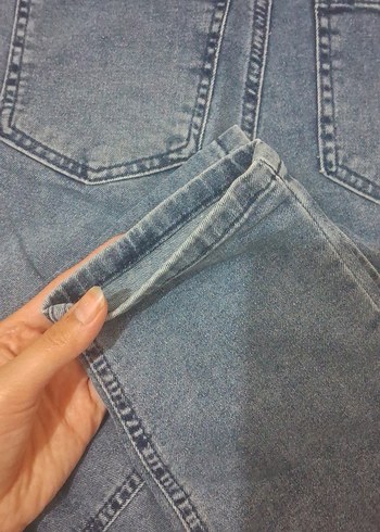 Gri Belli Rahat Kesim Hamile Kot Pantolon - Görsel 4