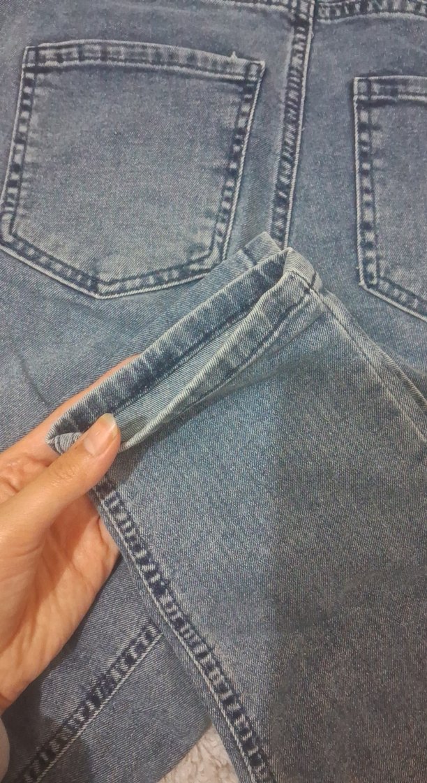 Gri Belli Rahat Kesim Hamile Kot Pantolon - Görsel 4