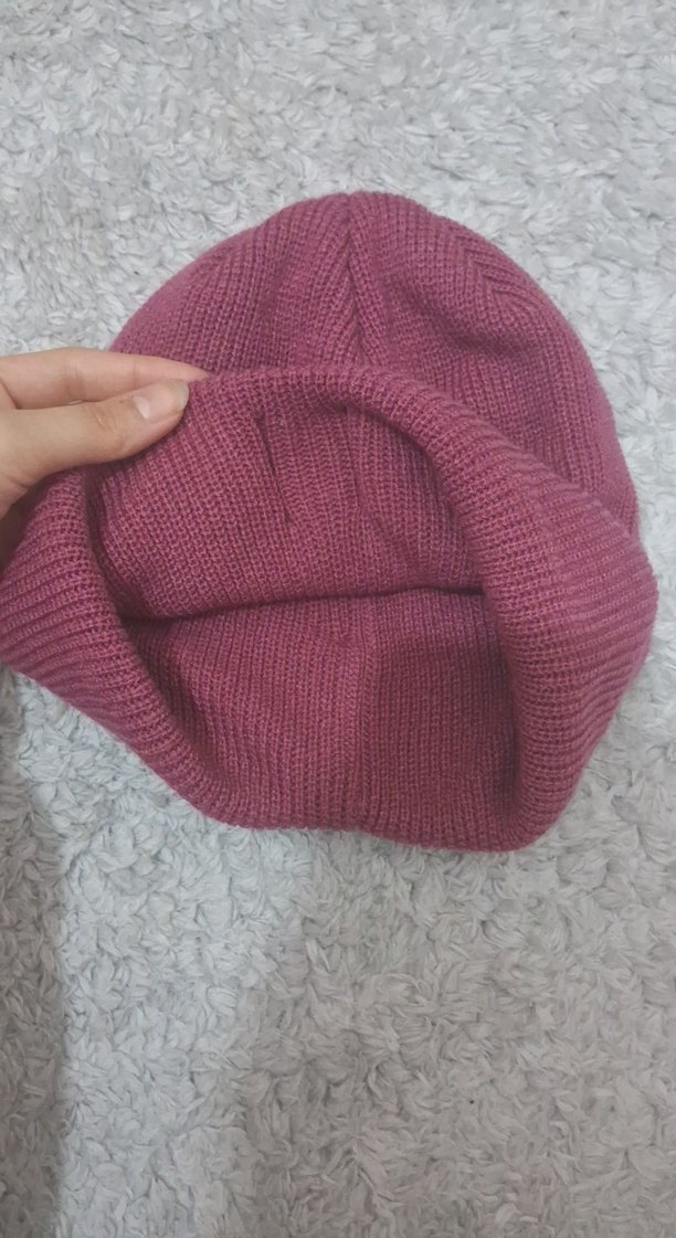 Kadın Gül kurusu renk Triko Bere - Görsel 3