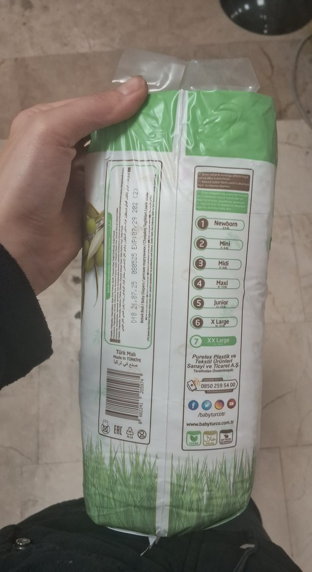 1 PAKET Baby Turco Doğal Bebek Bezi XXL 28'li - Görsel 2