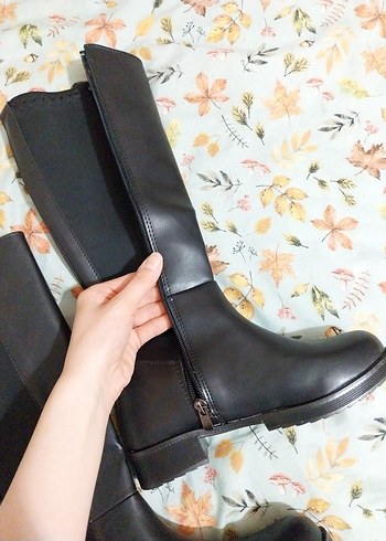 Deri Kadın Çizme Siyah - Görsel 2