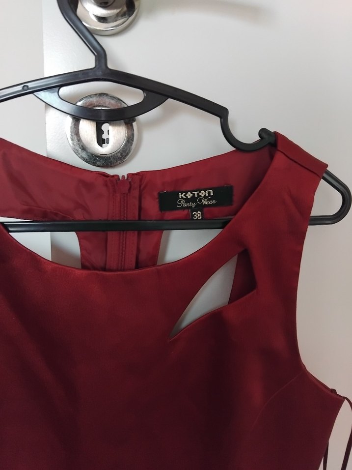 koton party wear 38 beden bordo Kadın Elbise - Görsel 4