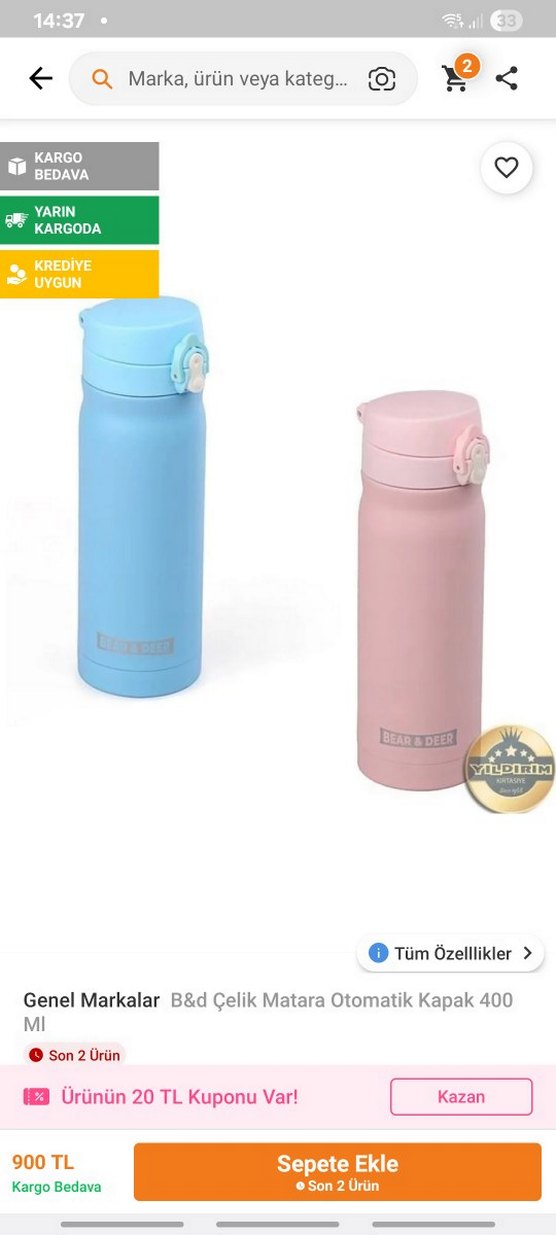 Bear deer termos şişeler - Görsel 5