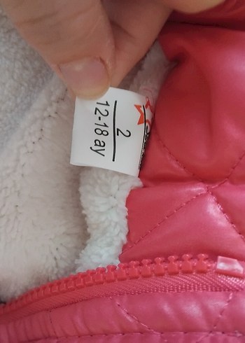 Kız Çocuk Pembe Kapitone Fermuarlı Yelek - Görsel 2