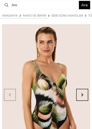 Kadın Çok Renkli Drapeli Mayo ayyıldız 40 beden - Görsel 5