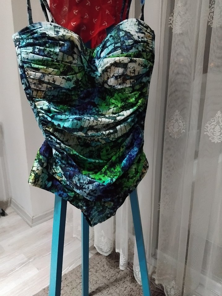 Kadın Çok Renkli Drapeli Mayo ayyıldız 40 beden - Görsel 2