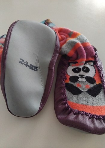 Renkli Örgü Kız Çocuk Ev Terliği çarık çorap - Görsel 2