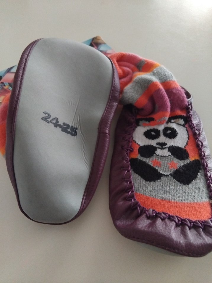 Renkli Örgü Kız Çocuk Ev Terliği çarık çorap - Görsel 2