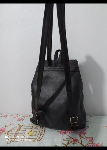 Siyah Deri Kadın Sırt Çantası - Görsel 5