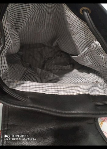 Siyah Deri Kadın Sırt Çantası - Görsel 6