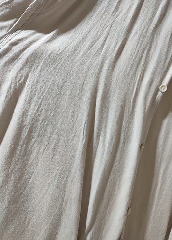 Bej Keten Kısa Kollu Gömlek - Görsel 2