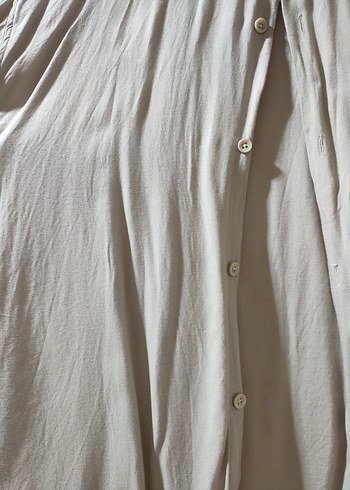 Bej Keten Kısa Kollu Gömlek - Görsel 3